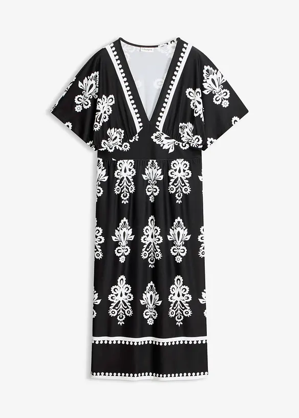 Jerseykl&auml;nning med djup ringning, bonprix