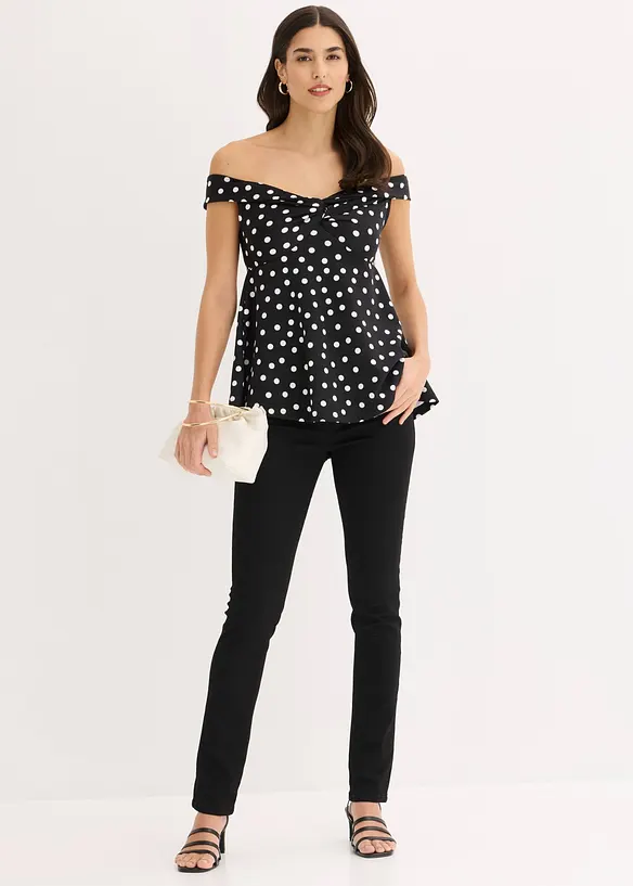 Topp med bara axlar och djup ringning, bonprix