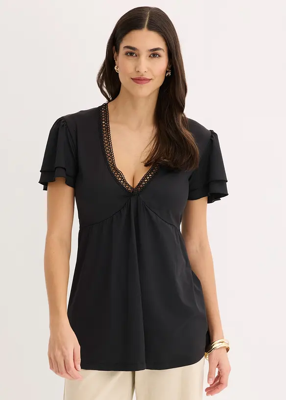 Topp med spets, bonprix