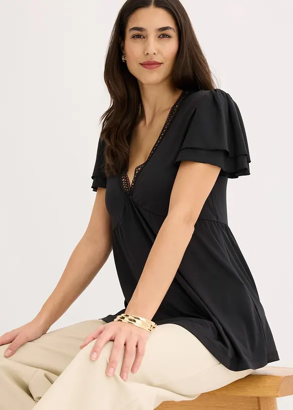 Topp med spets, bonprix