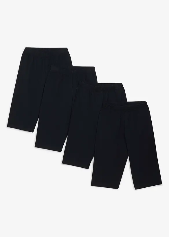 Cykelbyxa i elastisk materialmix med ekologisk bomull (4-pack), bonprix