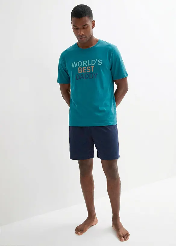 Pyjamas med shorts, av bomull, 2 delar, bonprix