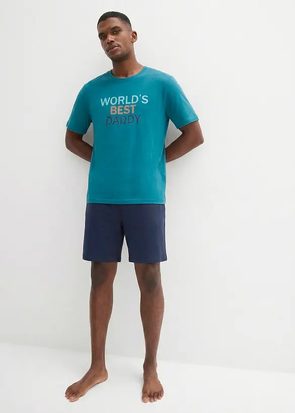 Pyjamas med shorts, av bomull, 2 delar, bonprix