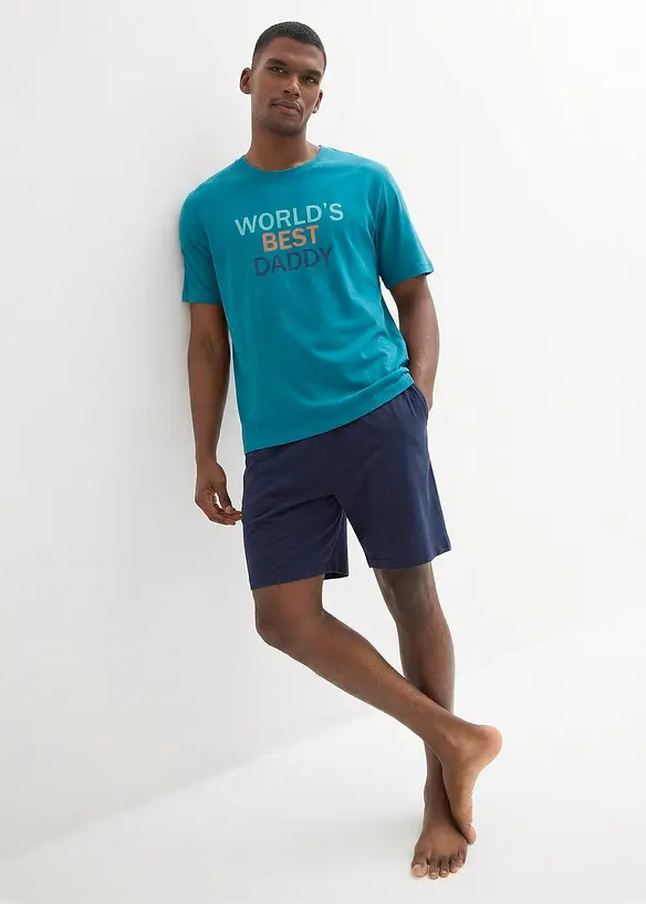 Pyjamas med shorts, av bomull, 2 delar, bonprix