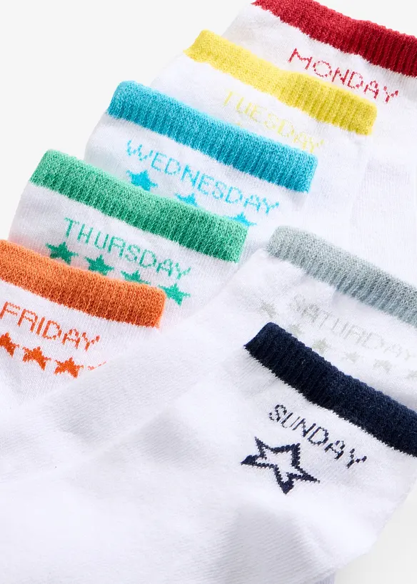 Korta strumpor med ekologisk bomull (7-pack), bonprix