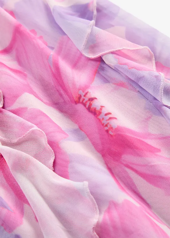 Kl&auml;nning i mjuk mesh med smala axelband, bonprix