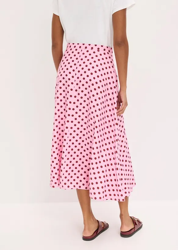 Mellanl&aring;ng kjol i b&ouml;ljande viskosmix, bonprix