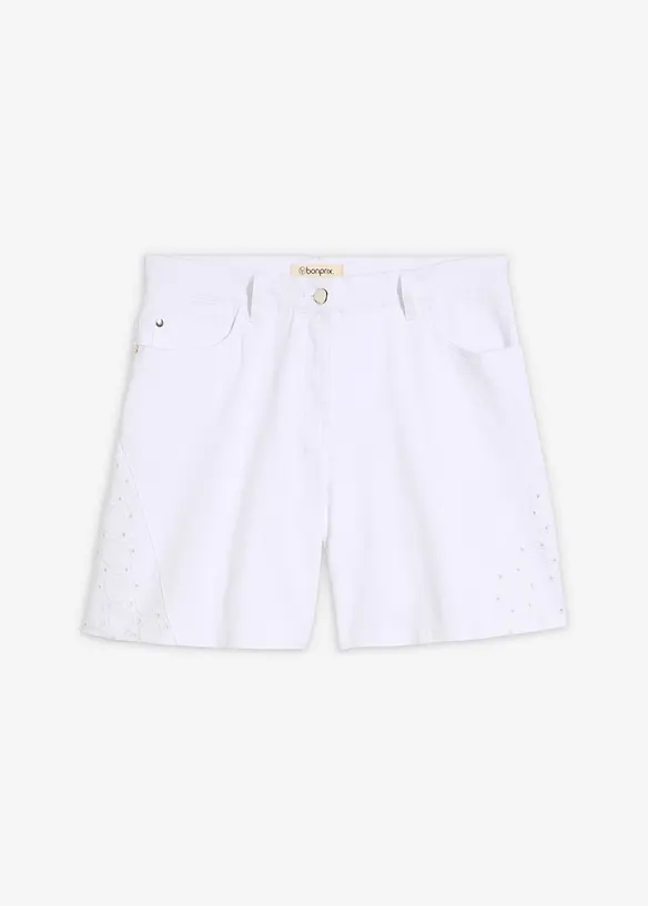 Shorts med h&aring;lbroderi, bonprix
