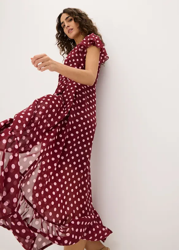 Chiffongkl&auml;nning med volanger, bonprix