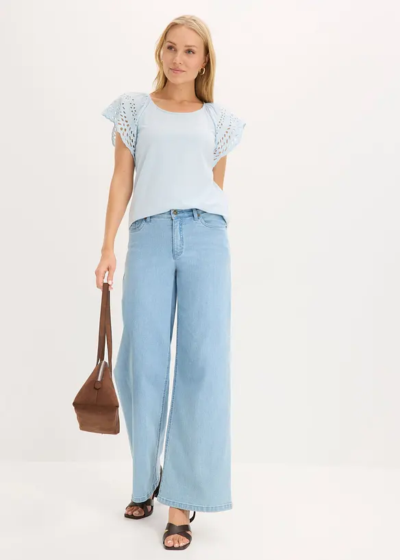 Topp i bomullsmix, bonprix