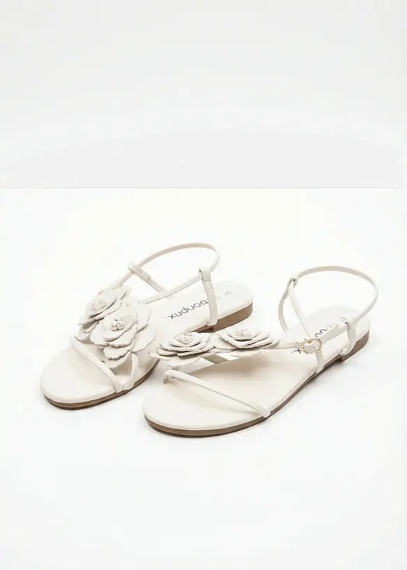 Sandal med blomapplikation, bonprix