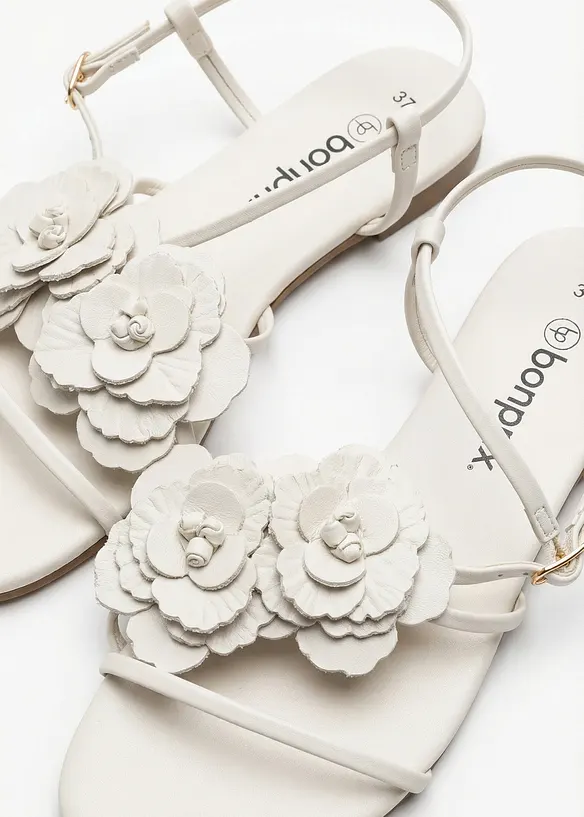 Sandal med blomapplikation, bonprix
