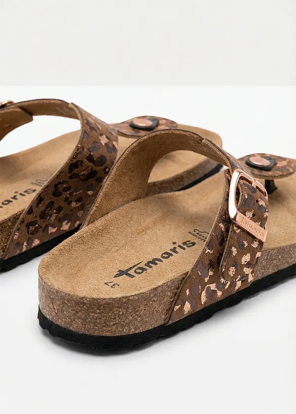 Toffla fr&aring;n Tamaris med t&aring;rem och vilddjursm&ouml;nster, Tamaris