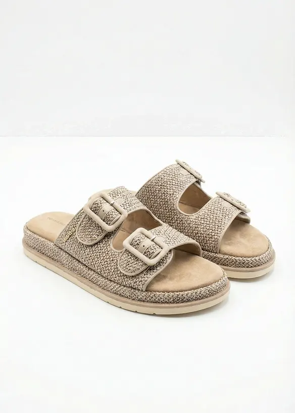 Toffla fr&aring;n Tom Tailor med virkad look och plat&aring;sula, Tom Tailor