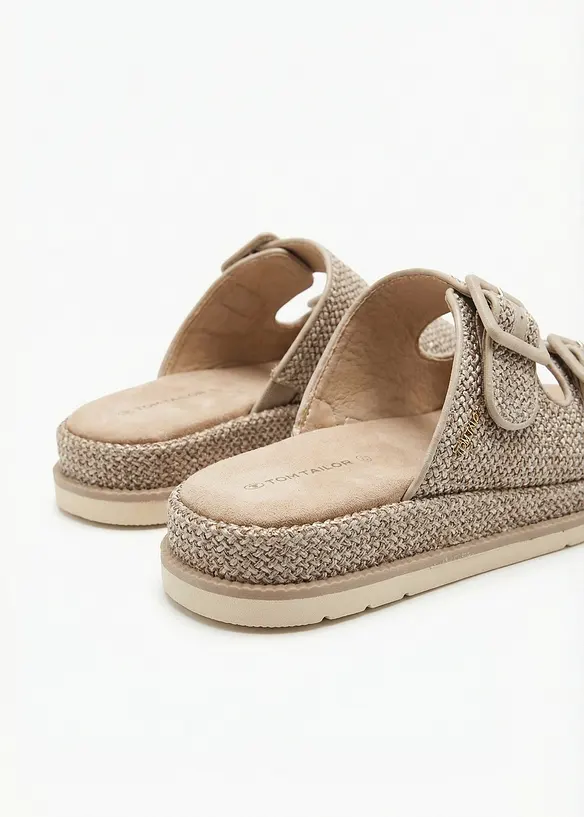 Toffla fr&aring;n Tom Tailor med virkad look och plat&aring;sula, Tom Tailor