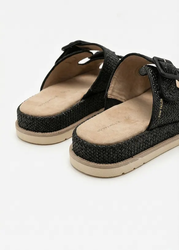 Toffla fr&aring;n Tom Tailor med virkad look och plat&aring;sula, Tom Tailor