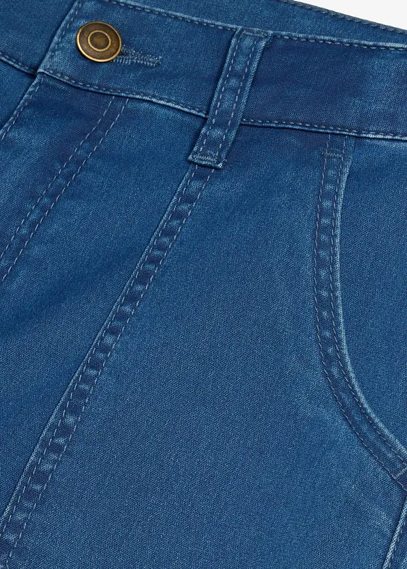 Jeansshorts med justerbar midja, Loose Fit, bonprix