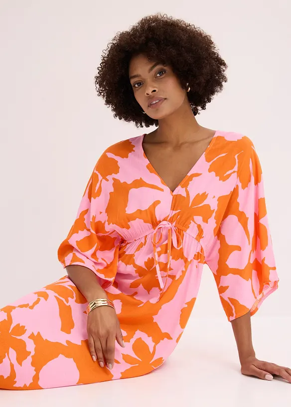 Maxikl&auml;nning i f&ouml;ljsam satin, bonprix