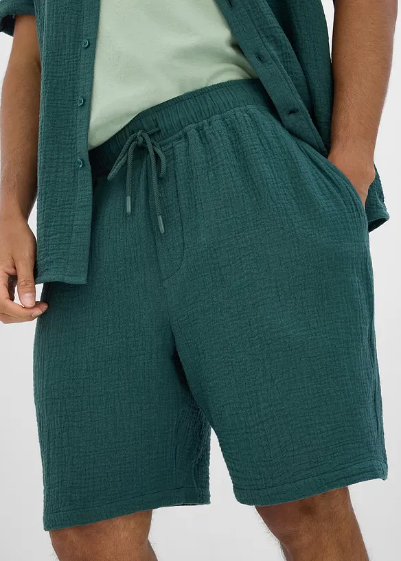 Skjorta och shorts i muslin (2 delar), bonprix