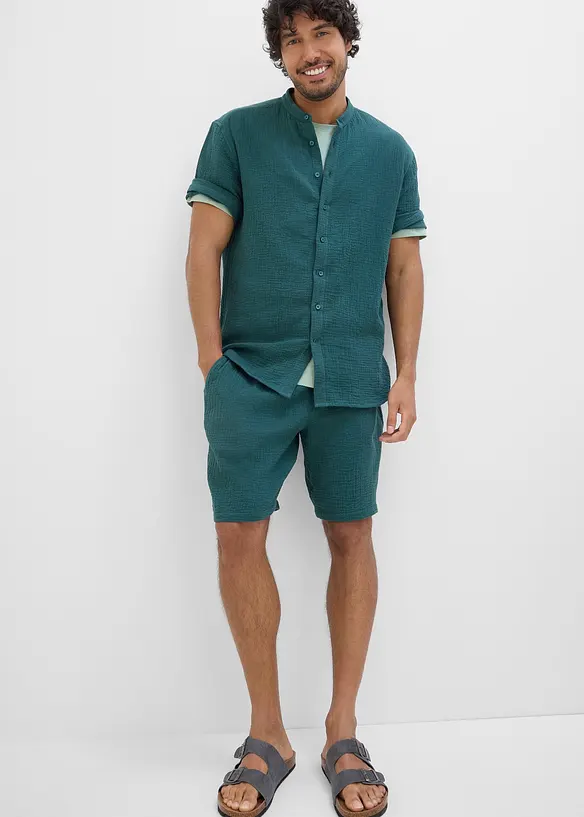 Skjorta och shorts i muslin (2 delar), bonprix