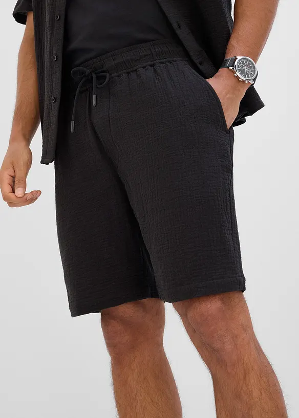 Skjorta och shorts i muslin (2 delar), bonprix