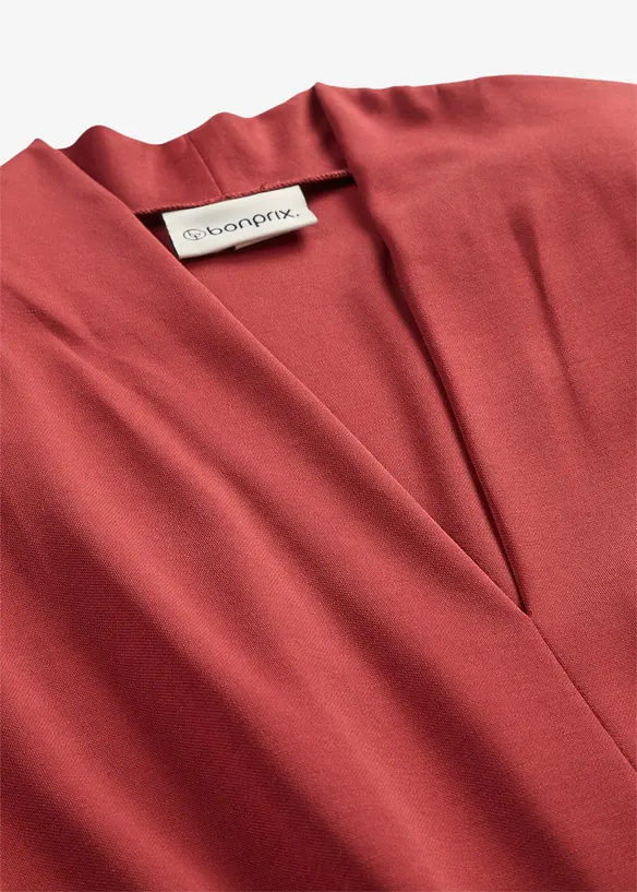 Jerseykl&auml;nning med axelvaddar i viskosmix, bonprix