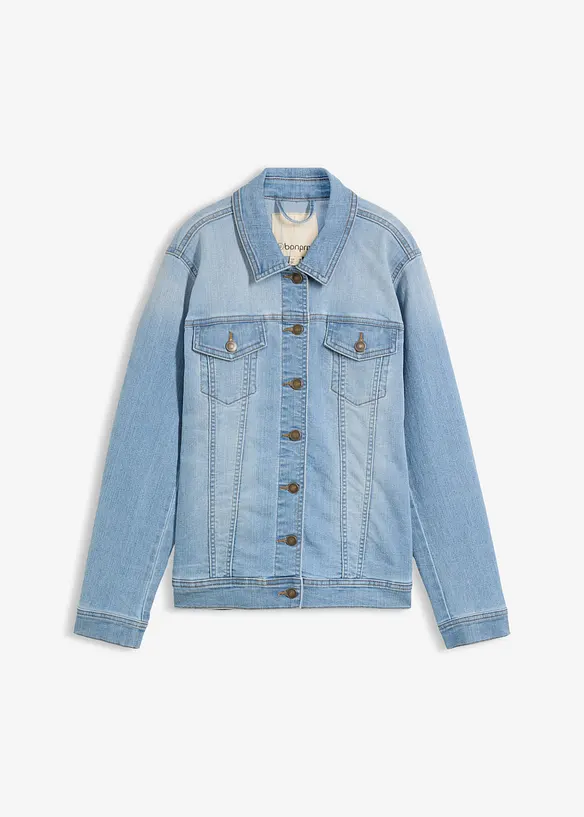 Stretchig jeansjacka i basmodell, bonprix