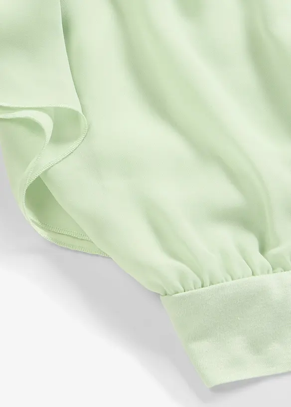 Chiffongblus med linne, bonprix