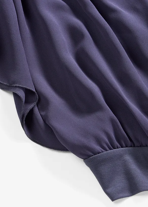 Chiffongblus med linne, bonprix