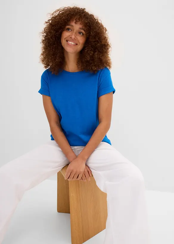 Kort&auml;rmad topp i fyrkantig modell, bonprix