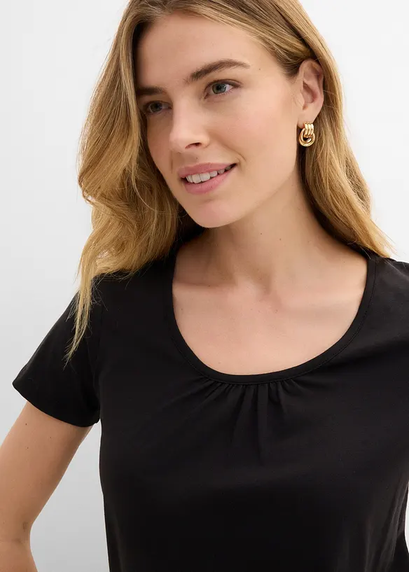 Topp av ren bomull, kort&auml;rmad, bonprix