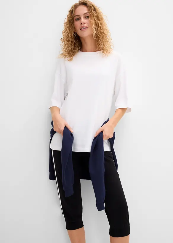 Joggingbyxa av bomull i caprimodell (2-pack), bonprix