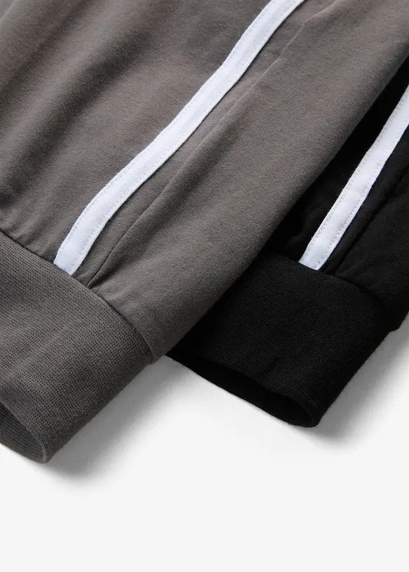Joggingbyxa av bomull i caprimodell (2-pack), bonprix