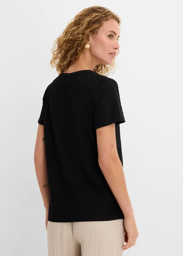 Topp med snygg halsringning, bonprix