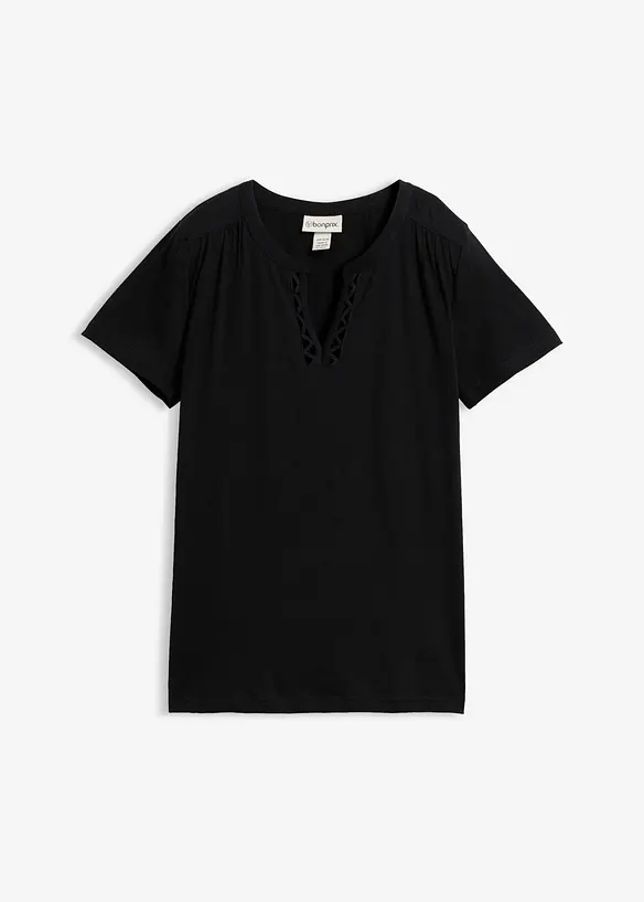 Topp med snygg halsringning, bonprix