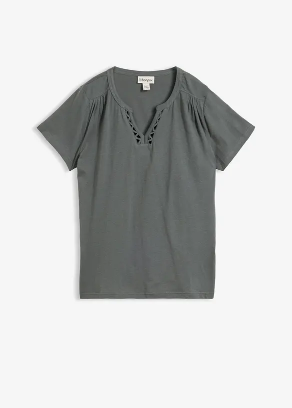 Topp med snygg halsringning, bonprix