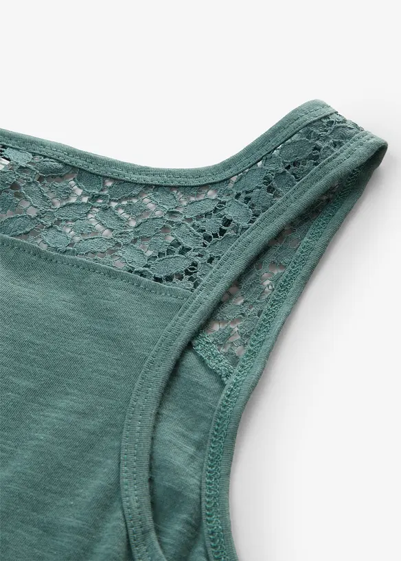 Trik&aring;kl&auml;nning i bomull med spets, bonprix