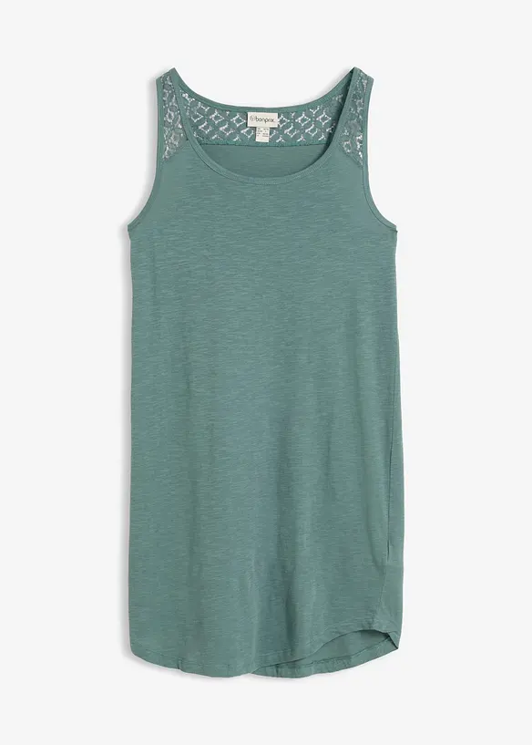 Trik&aring;kl&auml;nning i bomull med spets, bonprix