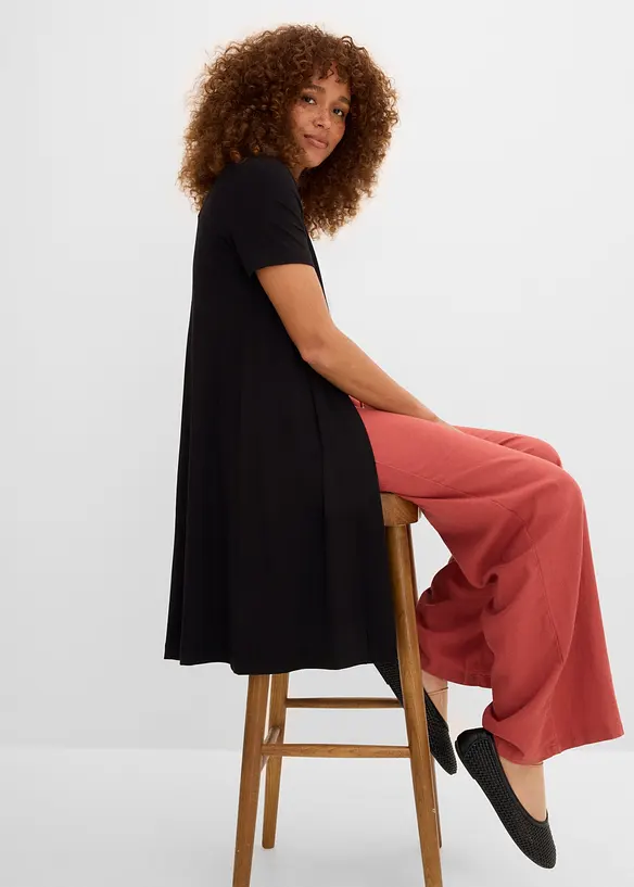 Cardigan i mjuk viskostrik&aring;, bonprix