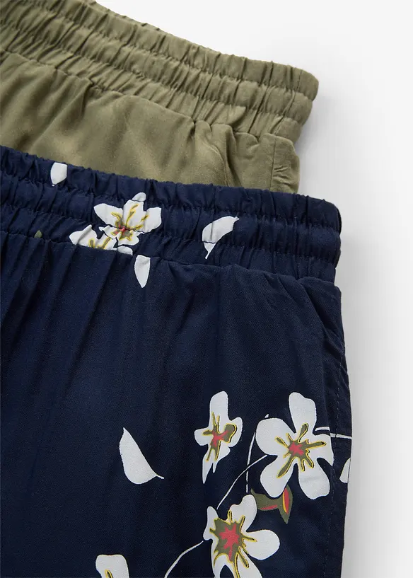 Viskosshorts med knytsk&auml;rp (2-pack), bonprix