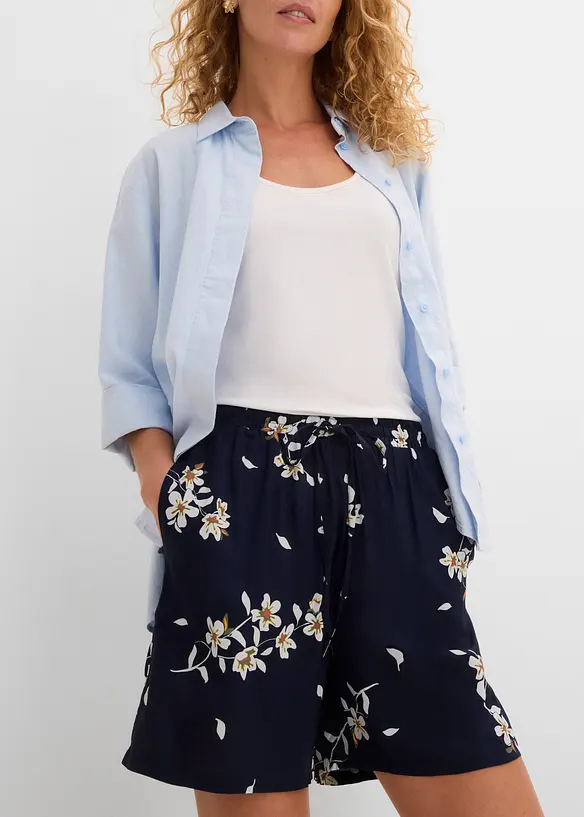 Viskosshorts med knytsk&auml;rp (2-pack), bonprix