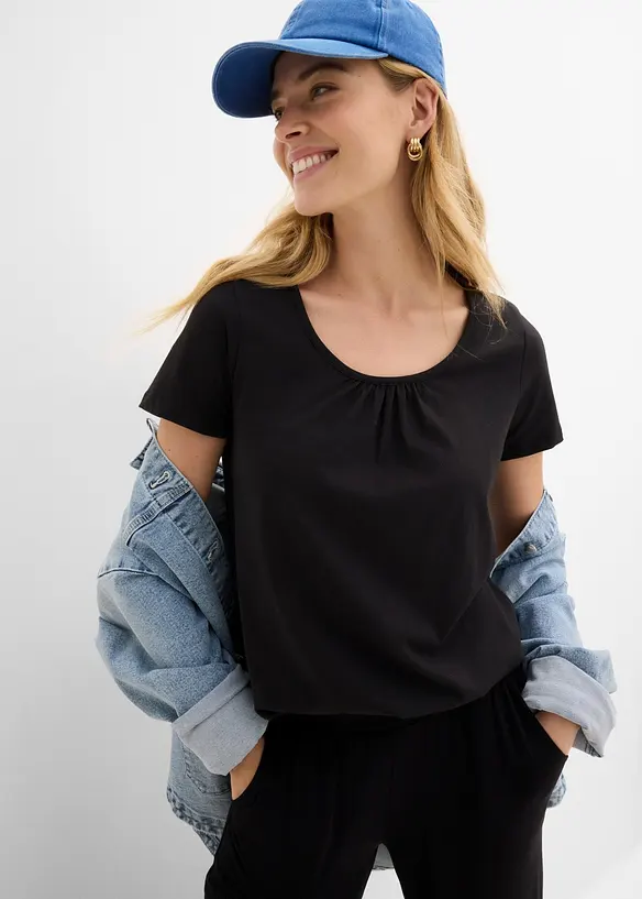 Jerseybyxa i b&ouml;ljande viskosmix, bonprix