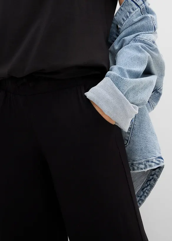 Jerseybyxa i b&ouml;ljande viskosmix, bonprix