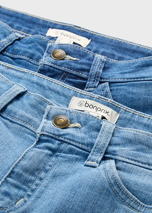 Stretchiga caprijeans (2-pack), bonprix