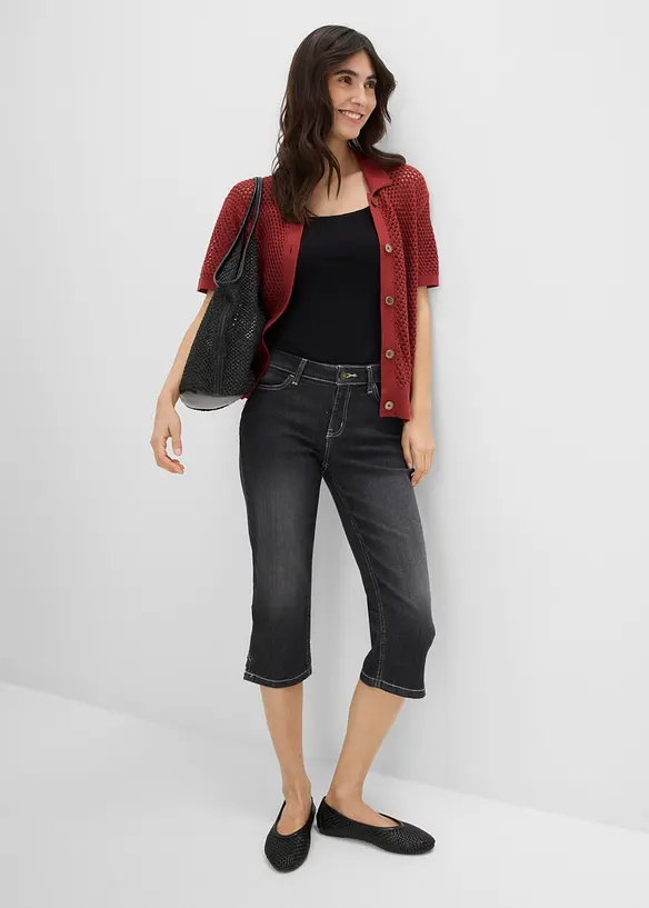 Stretchiga caprijeans (2-pack), bonprix
