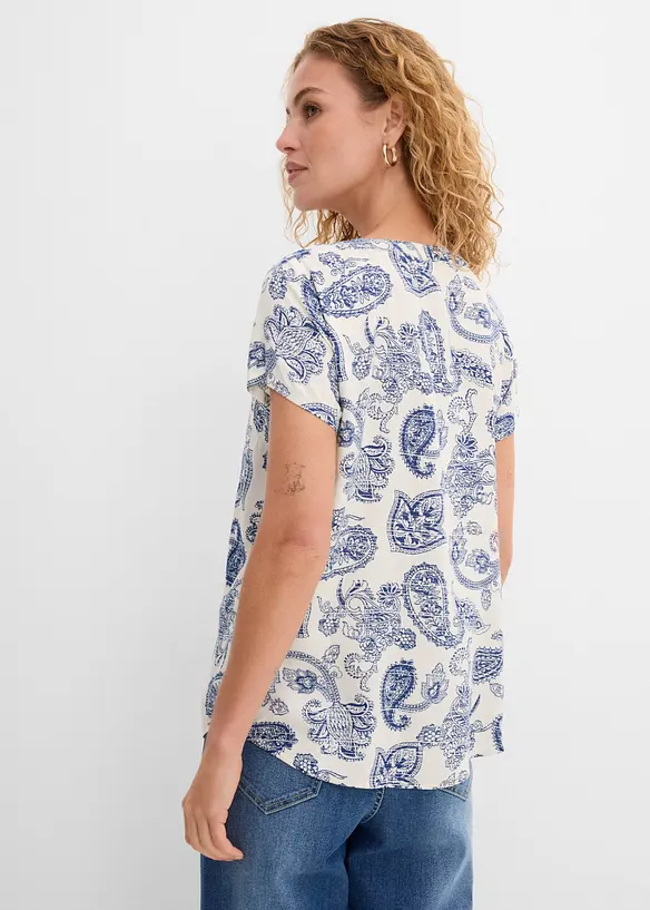 Kort&auml;rmad blus, bonprix