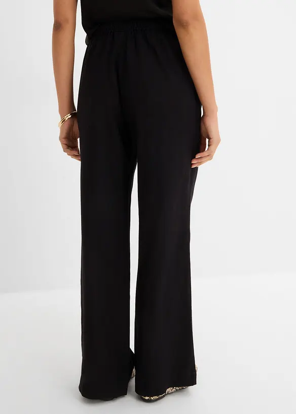 Palazzobyxa i tunn linnemix, bonprix