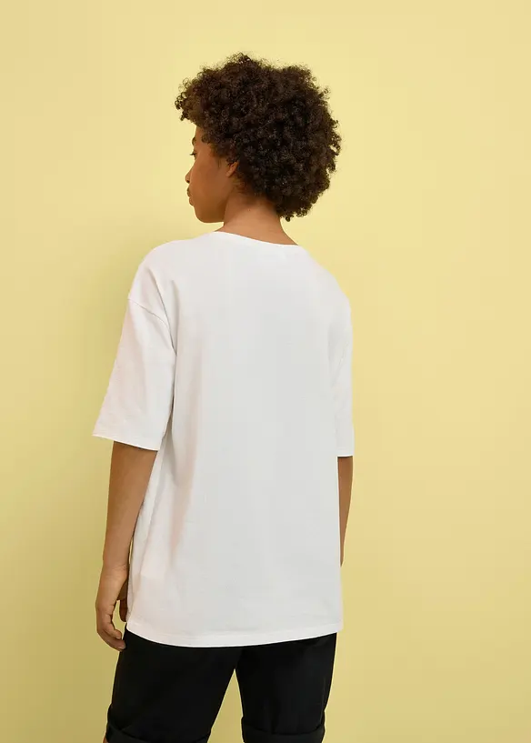 T-shirt i bomull med smiley world-motiv, avslappnad passform, SmileyWorld