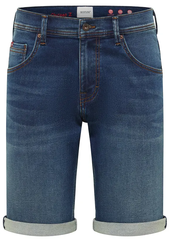 Chicago jeansshorts med stretch fr&aring;n Mustang, Slim Fit, bonprix