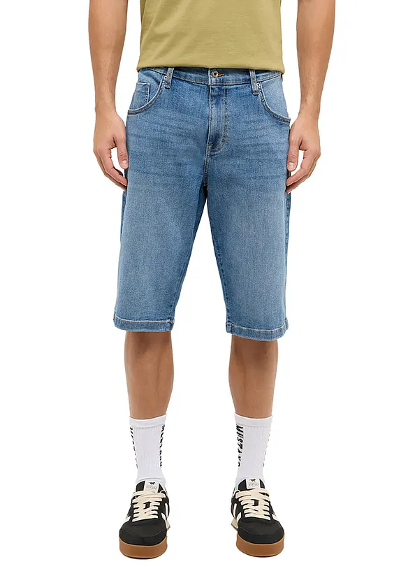 Jeansshorts med stretch fr&aring;n Mustang, Straight, Mustang Jeans